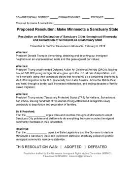 2018 Caucus Sanctuary Resolution